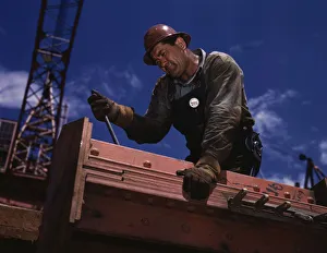 Tennessee United States Prints: Big Pete Ramagos, rigger at work on dam (TVA) Douglas Dam