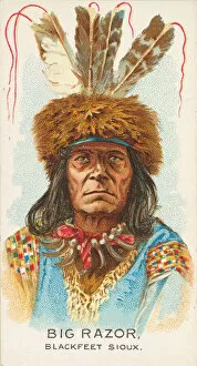 Black Hair Gallery: Big Razor, Blackfeet Sioux, from the American Indian Chiefs series (N2) for Allen &