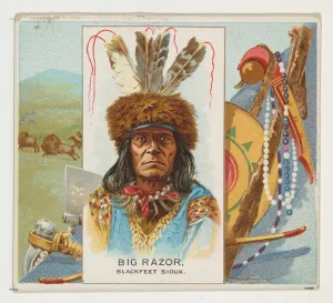 Big Razor, Blackfeet Sioux, from the American Indian Chiefs series (N36) for Allen &