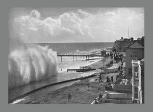 Poulton And Co Prints: A Big Sea at Bognor. c1900. Artist: Poulton & Co