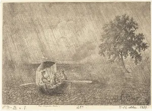 Roulette Prints: The Big Shower, 1859. Creator: Emmanuel Phélippes-Beaulieu