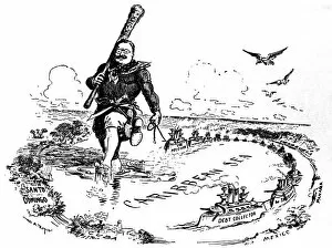 The United States Gallery: The Big Stick in the Caribbean Sea. Caricature on Theodore Roosevelt, 1904
