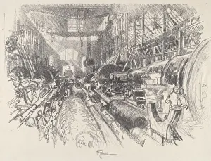 Pennell Joseph Prints: The Biggest Lathe in the World, 1917. Creator: Joseph Pennell