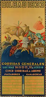 Poster And Graphic Designart Decoposter Prints: Bilbao. Corridas generales, 1933. Creator: Guinea, Isidoro (1893-1947)