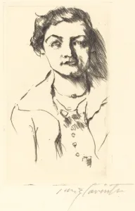 Drypoint In Black On Laid Paper Prints: Bildnis einer Jungen Dame - Anneliese Halbe (Portrait of a Young Woman - Anneliese Halbe)