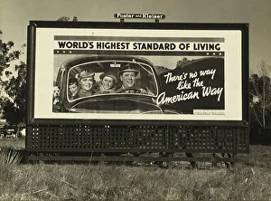 Hoarding Prints: Billboard on U.S. Highway 99 in California, 1937. Creator: Dorothea Lange