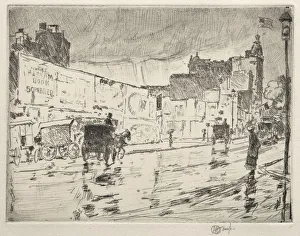 Etching And Drypoint Prints: The Billboards, New York, 1896. Creator: Childe Hassam (American, 1859-1935)