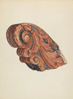 Jane Iverson Prints: Billethead from Myrtie B. Crowley, c. 1939. Creator: Jane Iverson