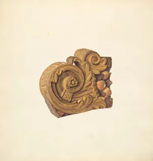Billethead from a Rockport Schooner, c. 1938. Creator: Betty Fuerst