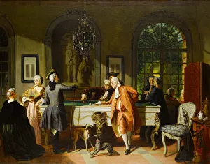 Billiard Board Gallery: The billiard game, Mid of the 19th cen. Creator: Carolus, Jean (1814-1897)
