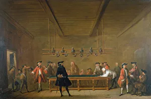 Canvasmaterial Prints: Billiard Party, c1720. Creator: Jean-Simeon Chardin