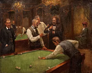 Billiard Gallery: Billiard Players. Artist: Galkin, Ilya Savvich (1860-1915)