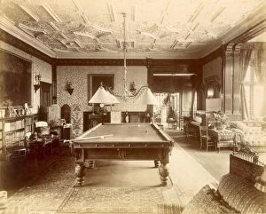 Billiards Gallery: The Billiard Room at Ascott House, Buckinghamshire, 1889. Creator: Henry Bedford Lemere (1864-1944)