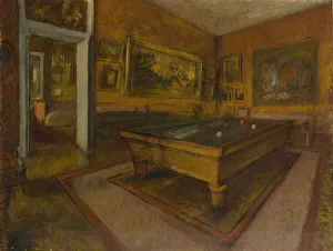 Billiard Board Gallery: Billiard Room at Menil-Hubert, 1892. Artist: Degas, Edgar (1834-1917)
