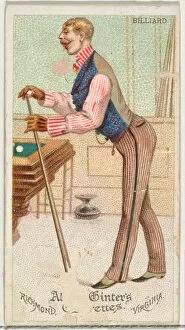 Billiards Gallery: Billiard, from Worlds Dudes series (N31) for Allen & Ginter Cigarettes, 1888