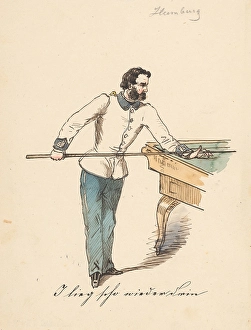 Billiard Table Prints: Billiards, 1850-1860. Creator: Friedrich Carl von Scheidlin