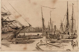 Billingsgate Wharf Gallery: From Billingsgate, 1878. Creator: James Abbott McNeill Whistler