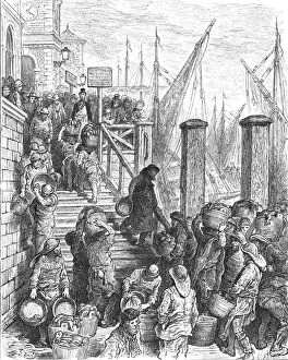 Billingsgate Wharf Gallery: Billingsgate - Landing the Fish, 1872. Creator: Gustave Doré