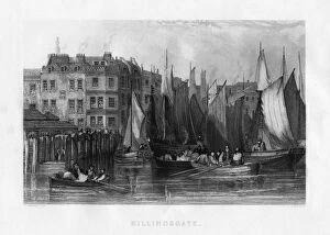 Billingsgate Wharf Gallery: Billingsgate, London, 19th century.Artist: J Woods