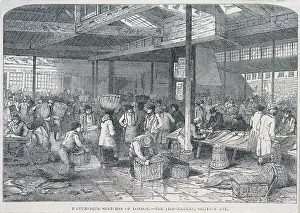 Vizetelly Prints: Billingsgate Market, London, 1849. Artist: Henry Vizetelly