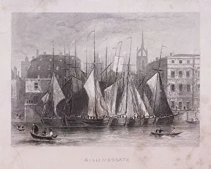 Billingsgate Prints: Billingsgate Wharf, London, c1840