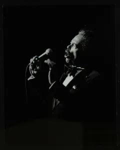 Billy Prints: Billy Eckstine in full song at the Forum Theatre, Hatfield, Hertfordshire, 12 June 1980