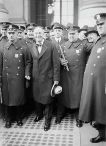 Baseball Prints: Billy Sunday arrives in N.Y. 1915. Creator: Bain News Service