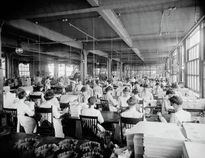 Binding department, National Cash Register [Company], Dayton, Ohio, (1902?). Creator: Unknown
