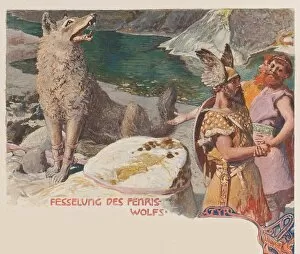 Norse Mythology Collection: Binding of Fenris. From Valhalla: Gods of the Teutons, c. 1905