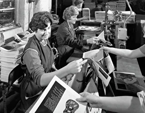 Binding Gallery: The binding room at a printing company, Mexborough, South Yorkshire, 1959. Artist