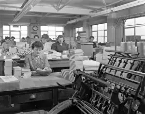 Binding Gallery: The binding room at the White Rose Press printing Co, Mexborough, South Yorkshire, 1959