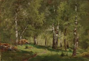 Hjalmar Munsterhjelm Prints: Birch Grove, 1865. Creator: Hjalmar Munsterhjelm