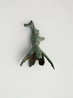 Broken Gallery: Bird on Bell, Geometric Period (800-600 BCE). Creator: Unknown