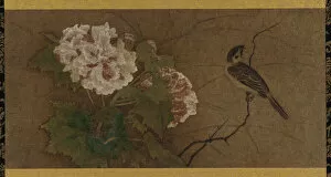 Kakemono Gallery: Bird and flowers, Muromachi period, 15th-16th century. Creator: Unknown