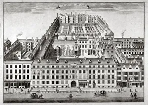 Nicholls Prints: Bird s-eye view of Furnivals Inn, Holborn, City of London, c1750. Artist