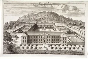 Bird s-eye view of Morden College, Greenwich, London, c1710. Artist: Johannes Kip