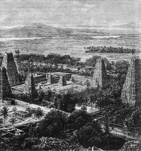 Bird s-Eye View of the Pagoda of the Eagles Nest, near Chingleput (Madras Presidency), c1891. Creator: James Grant