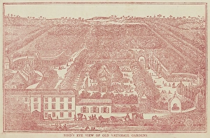 Birds Eye View Prints: Bird's Eye View of Old Vauxhall Gardens