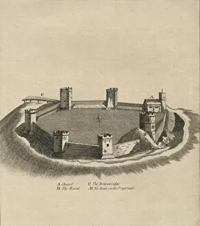 Alexander Hogg Collection: Birds-Eye View of Oxford Castle in Oxfordshire, c1800