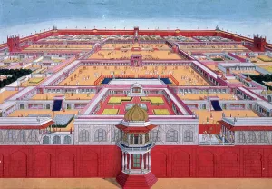 Planning Prints: A bird's-eye view of the Red Fort at Delhi from the east