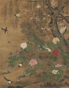 Ming Dynasty Prints: Birds Gather under the Spring Willow, late 1400s-early 1500. Creator: Yin Hong (Chinese, c