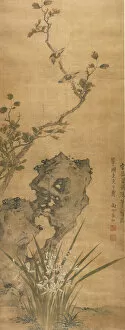 Birds on a Tree with Fruit and Autumn Foliage, Qing dynasty (1644-1911)