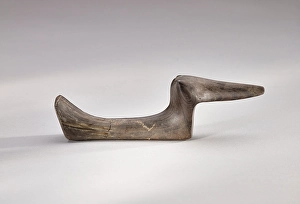 Woodlands Prints: Birdstone with pointed popeyes, 1500-500 BCE. Creator: Unknown