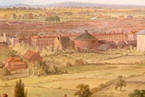 Samuel Gallery: Birmingham from the Dome of St Philips Church in 1821. Creator: Samuel Lines