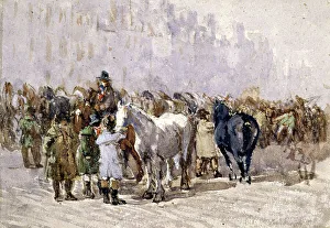 Tenement Prints: The Birmingham Horse Fair, 1841-49. Creator: David Cox the Elder