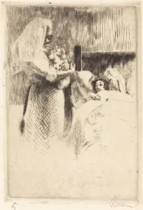 Nurse Gallery: Birth Announcement for Anne-Élisabeth Besnard (Carte de naissance d Anne-É