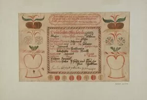 Script Gallery: Birth Certificate (taufschein), c. 1940. Creator: Albert J. Levone