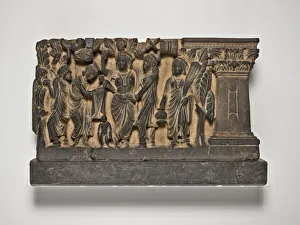 Kushan Empire Prints: The Birth and the First Seven Steps of the Buddha, Kushan period, about 2nd / 3rd century