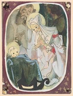 Manger Prints: The birth of Jesus, 1940-1944. Creator: Jan Novak