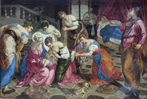Birth Prints: The Birth of John the Baptist, 1550. Creator: Jacopo Tintoretto